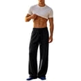 thumbnail image 5 of Cekizud Big and Tall Mens Sweatpants Elastic High Waist Textured Wide Leg Sweatpants Casual Straight Trousers, M-5XL, 5 of 9