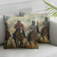 thumbnail image 3 of nygtbtfer Throw Pillow Cover Linen Square Pillowcases Riding Sport Competition Run Home Decor White, 3 of 7