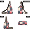 thumbnail image 7 of FORMRS Womens Crossbody Sling Bag Travel Daypack Shoulder Chest Backpack, Red Teal Plaid, 7 of 7