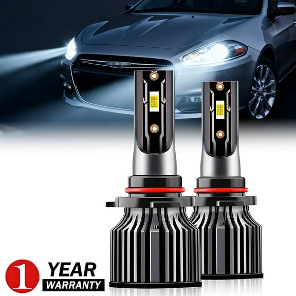 Fits Dodge Dart 2016 LED Headlight Bulbs High&Low Beam 6500K Bright White Super Bright Plug & Play 2X