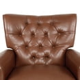thumbnail image 4 of Noble House Torrens Standard Faux Leather Tufted Recliner, Cognac Brown, 4 of 9