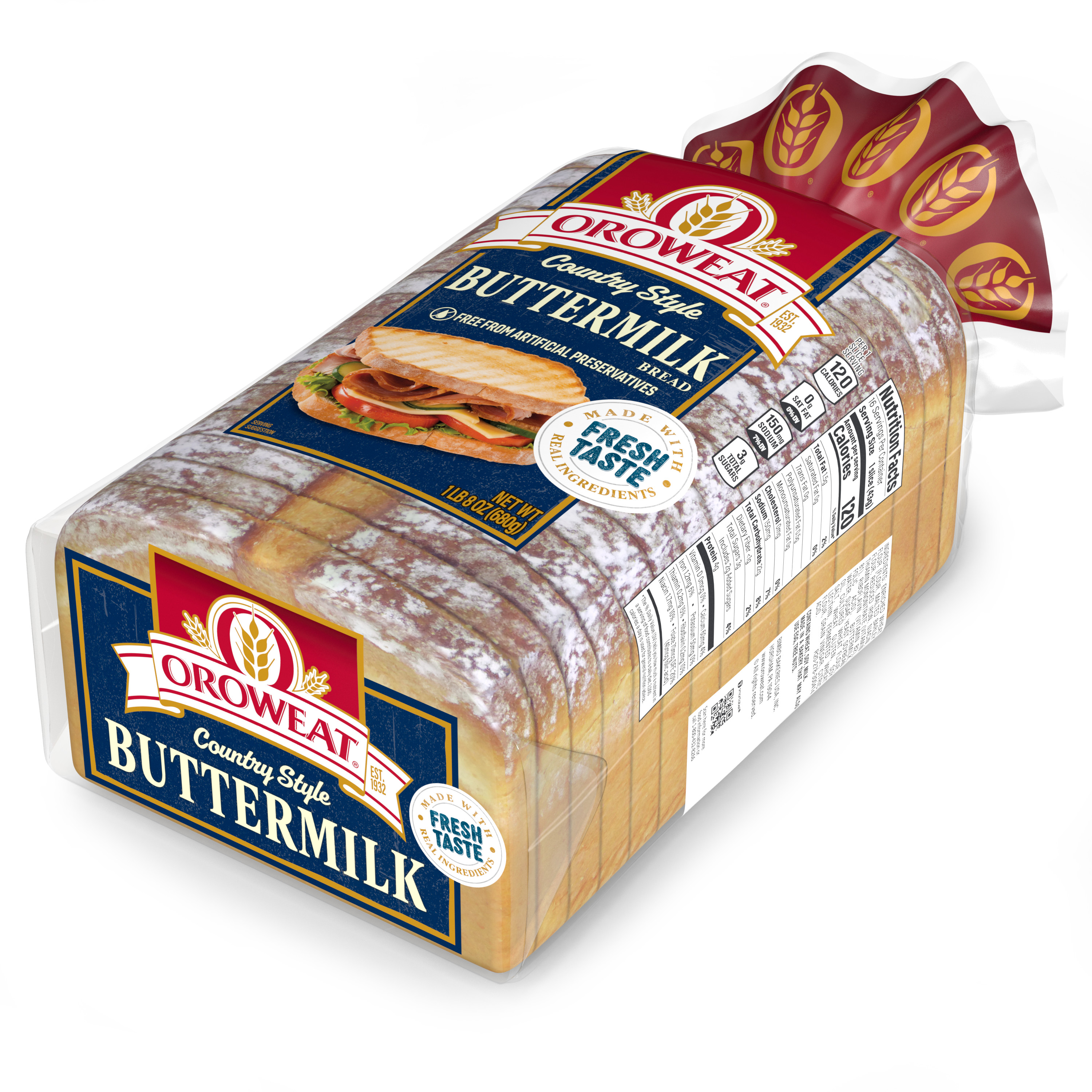 Oroweat Country Style Buttermilk Bread Loaf, 24 oz - Walmart.com