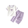 thumbnail image 3 of ATOGUTA Boys Vacation Outfits Summer Short Sleeve T-Shirts and Pants Set Fashion Clothing Sets Purple, Size 3M-3T, 3 of 5