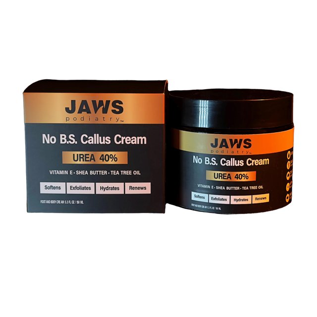 Jaws Podiatry Crema de Urea Crema de Callos - Crema para Pies para Talones Secos y Agrietados Pies Rodillas Codos Manos - 40% Urea Removedor de Callos para Pies - Suaviza Exfolia Hidrata y Renueva la