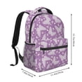 thumbnail image 4 of Hirioo Purple Butterflies Floral Print Laptop Backpack Lightweight Casual Travel Daypack for College Workplace Travel, 4 of 5