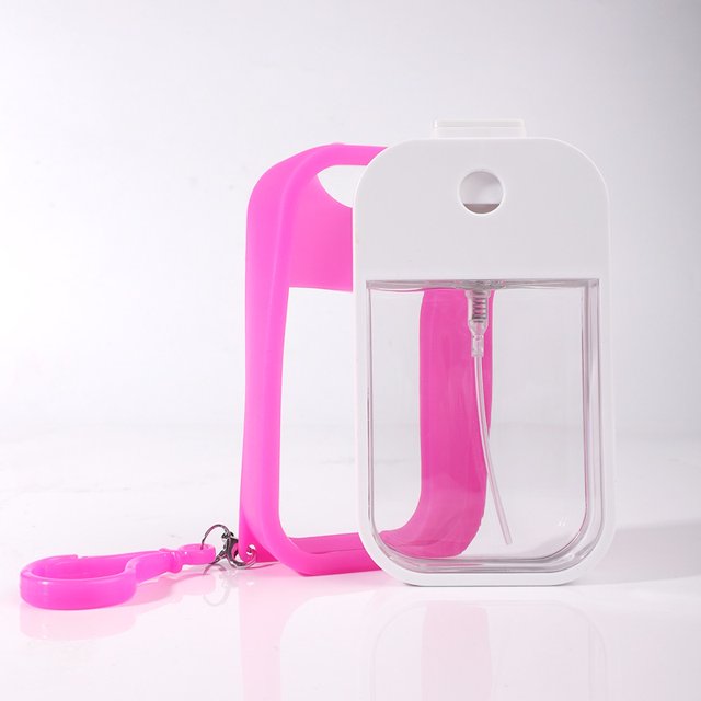 5 En 1 Viaje Recargable Esterilización Desinfección Portátil Cubierta De Silicona Tarjeta Spray Botella Con Gancho Y Cordón huangjie unisex
