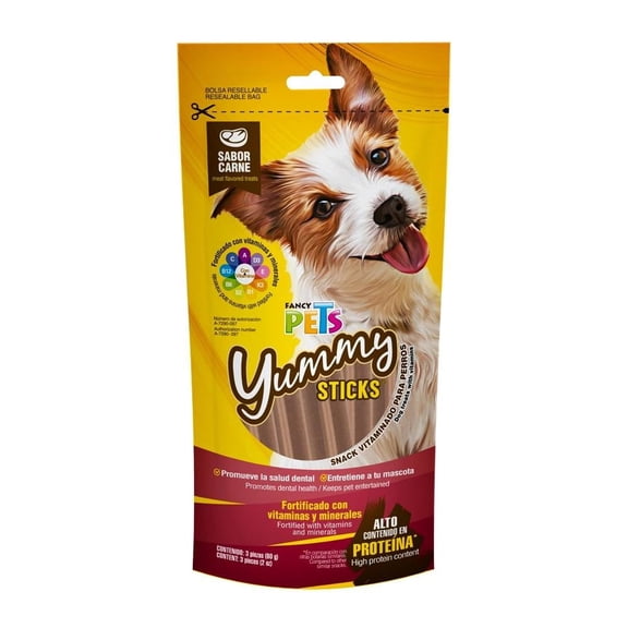 Premios para Perro Fancy Pets Yummy Sticks Sabor Carne 3 Piezas