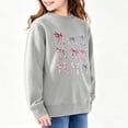 thumbnail image 4 of Maqroz Girls Sweatshirts Graphic Pullover Tops Ribbon Bow Print Fall Winter Warm Kids Casual Activewear Long Sleeve Crew Neck School Vacation Clothes Daily Streetwear Size 2-13 Years, 4 of 5