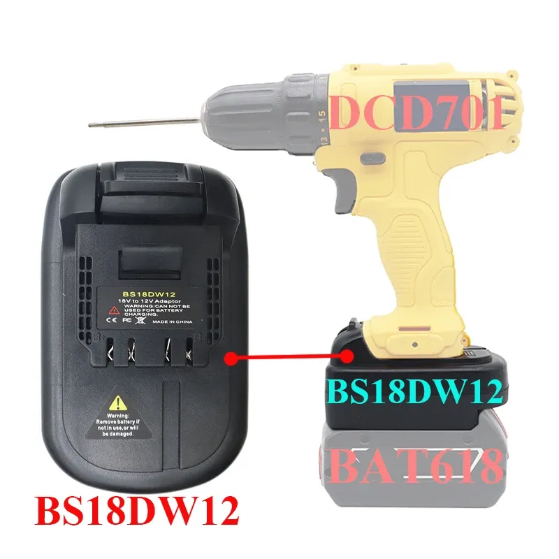 Adapter Converter For Ma*kita 18V Li-ion Battery use For De*Walt 12V 10.8V Tool
