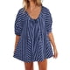 thumbnail image 1 of Trajes de Mujer Casual Moda Impresión Cuello Redondo Cordón Vendaje Manga Corta Bolsillos Traje de Juego, 1 of 5