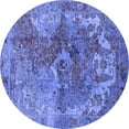thumbnail image 1 of Ahgly Company Machine Washable Indoor Round Oriental Blue Industrial Area Rugs, 4' Round, 1 of 4