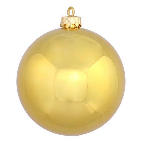 

Vickerman-Gold Plastic 12-inch Shiny Ball Ornament12 GoldShinyBallUVDrilledCap