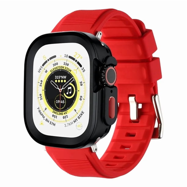 Correa de Silicona para Apple Watch con Funda Anticaída, Compatible con Todas las Series