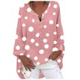 thumbnail image 2 of Babysbule Womens Plus Size Tops Women Casual Long Sleeve Print Loose V-neck Shirt Blouse Top, 2 of 4