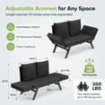 thumbnail image 5 of Devoko Patio Wicker Daybed with Adjustable Armrest, Outdoor Foldable PE Rattan Sofa Bed for All-Weather Use,Black, 5 of 7