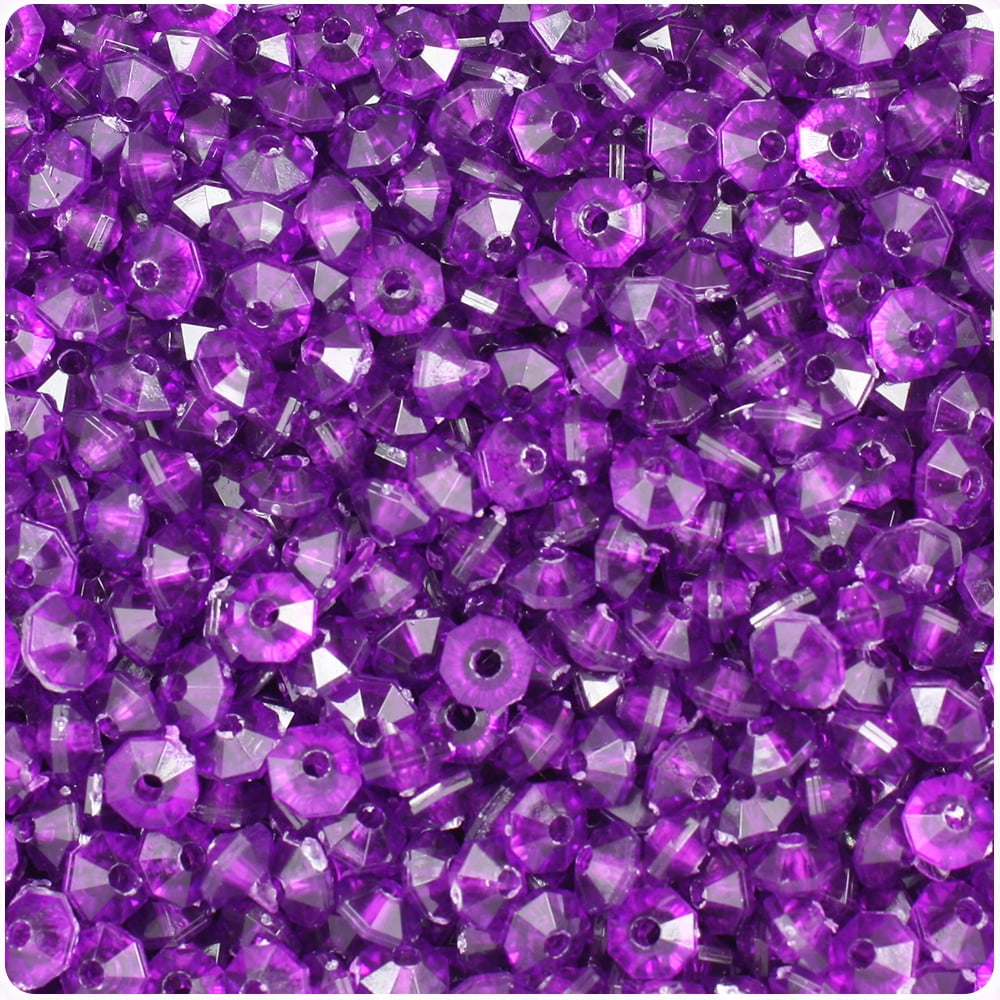 BeadTin Dark Sapphire 6mm Faceted Rondelle Beads - 1350pcs Transparent Craft Beads