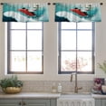 thumbnail image 3 of LALILO Kitchen Curtain Valance Greeting Card Christmas Rod Pocket Window Curtain 52"x 18" Set of 2, 3 of 5
