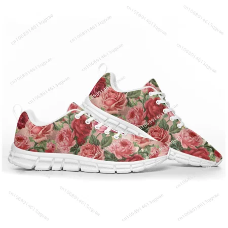 

Rose Pattern Sports Shoes Mens Womens Teenager Kids Children Customized Sneakers Casual Tailor-Made Shoe High Quality Couple