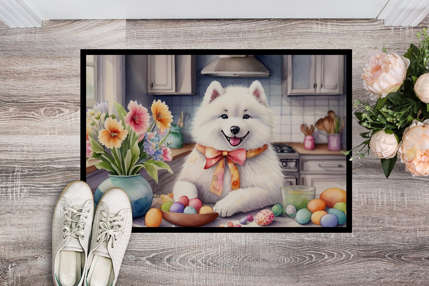 Decorating Easter Samoyed Doormat 27 in x 18 in