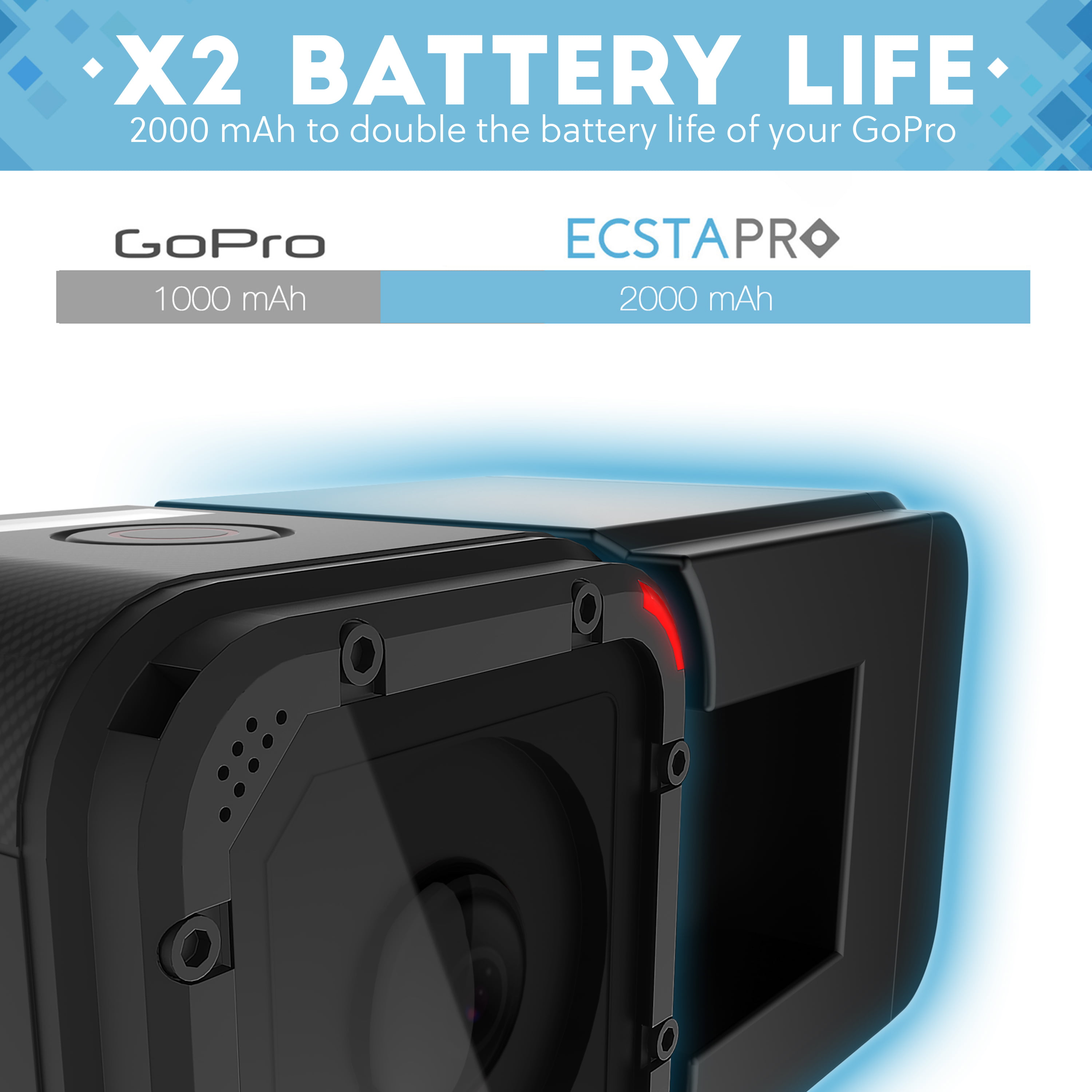 Ecstapro Extended Battery For Gopro Hero4 Session Gp Kt4s Walmart Com Walmart Com