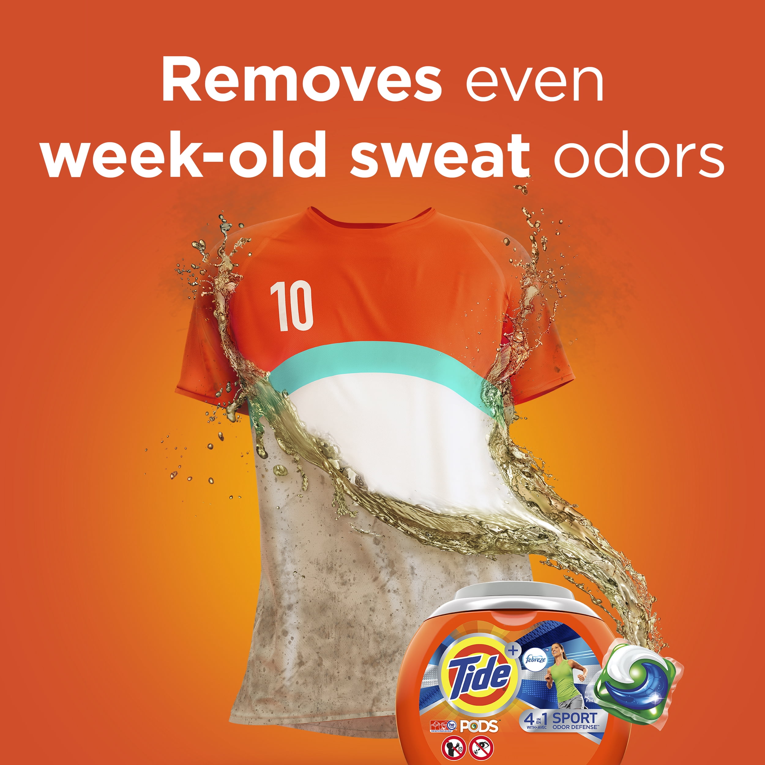 Tide Pods Febreze Sport Odor Defense Laundry Detergent Pacs, 32 Ct