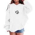 thumbnail image 2 of Letdown Girls Pullover Hoodies Sweatshirt with Heart Print Casual Long Sleeve Winter Tops Warm Outwear Coat with Pockets (White,2-3 Years), 2 of 4