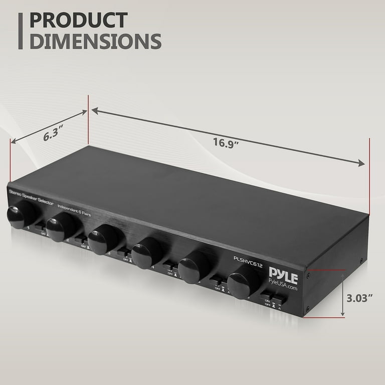 Channel High Power Stereo Speaker Selector with Volume Control