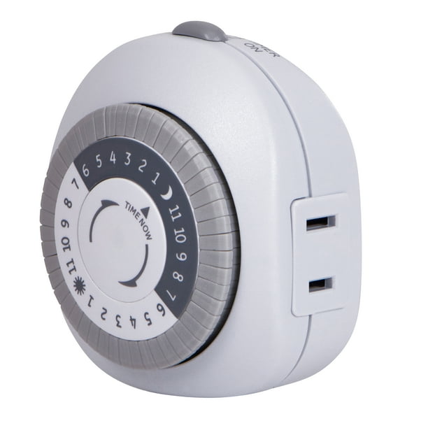 GE 24Hour Basic Indoor PlugIn Mechanical Timer, 1Outlet, 15152