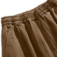 thumbnail image 6 of Mens Cotton Cargo Pants Baggy Vintage Drawstring Waist Multi Pocket Outdoor Hiking Trousers Brown 3XL, 6 of 6