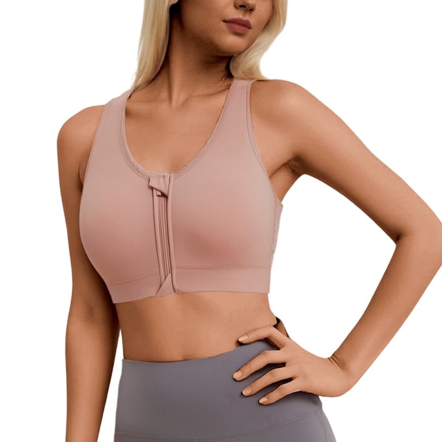 Brasier Sujetador Deportivo con Cremallera Frontal para Mujer, para Entrenamiento de Yoga, Cómodo, sin Costuras y con Soporte para Uso Diario. Extra Grande
