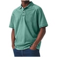 thumbnail image 2 of COSFO Casual Performance Polo Shirts for Men Solid Vintage Short Sleeve Classic T-Shirt Pullover Relaxed Fit Collared Summer Tops, 2 of 6