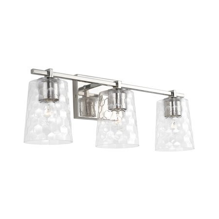 Capital Lighting Burke 3-Light Vanity in Polished Nickel, 24 Inch