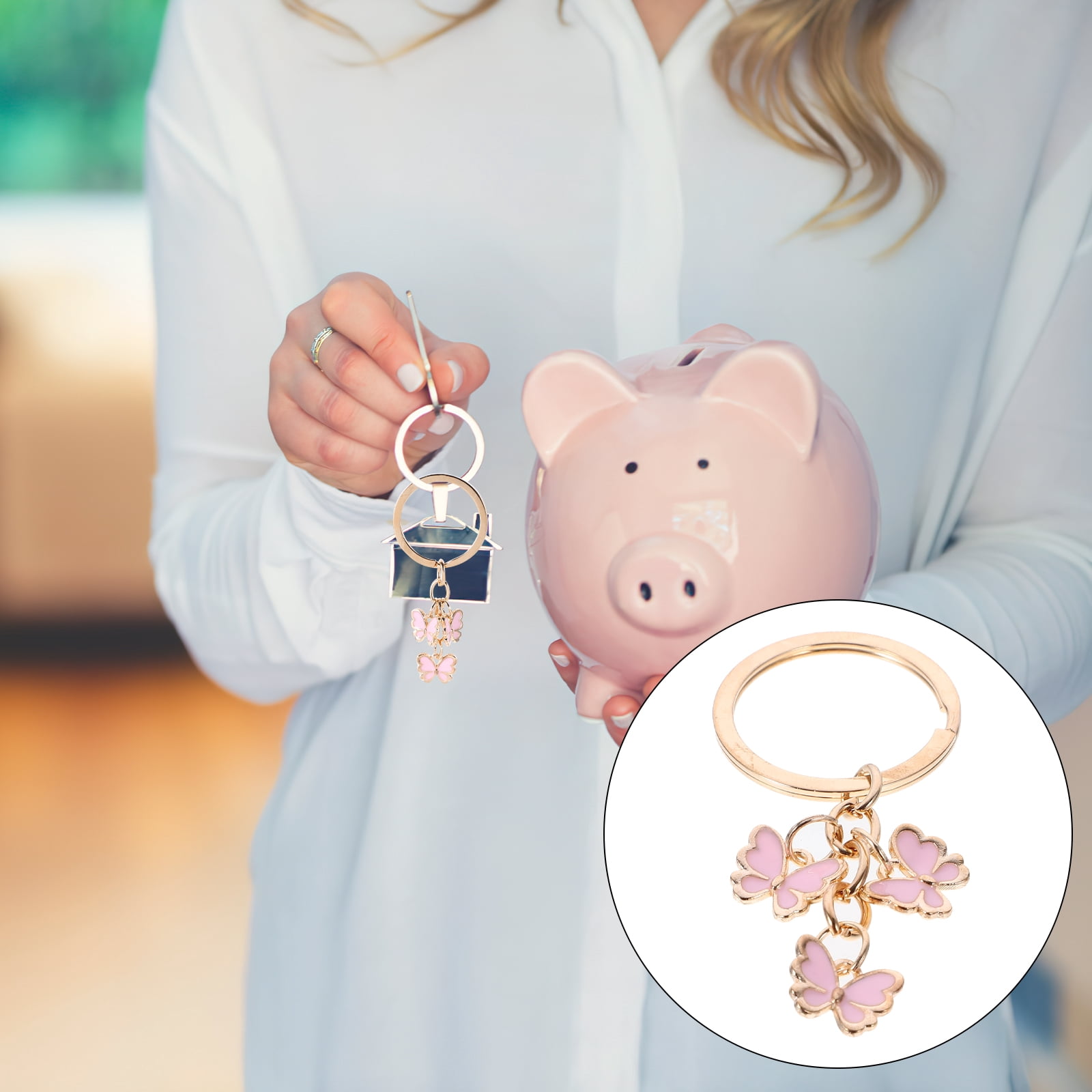 Key Chain Butterfly Key Ring Backpack Key Chain Purse Hanging Decoration Metal Keychain