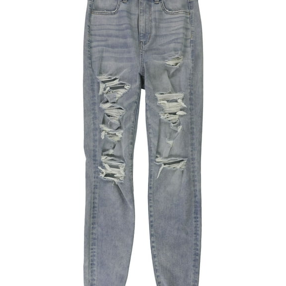 American Eagle Womens Curvy Distressed Jeggings, Blue, 4 Regular