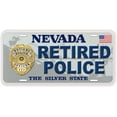 thumbnail image 1 of Nevada Retired Police Novelty Car Auto License Plate, 1 of 2