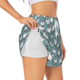 thumbnail image 1 of Balery Farm Birds Pantalones cortos deportivos para mujer con forro y dos bolsillos, elásticos, para entrenamiento, gimnasio, yoga-Medium, 1 of 7