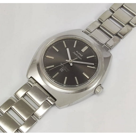 Vintage HMT Kohinoor Para Shock 17 Jewels Hand Winding Gray Dial With Metal Bracelet India Made Wrist Watch