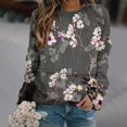 thumbnail image 3 of Autumn Sweatshirts for Women Girls Long Sleeve Pullover Blouses Cotton Soft Sweatshirts for Women Dark Gray XL, 3 of 5
