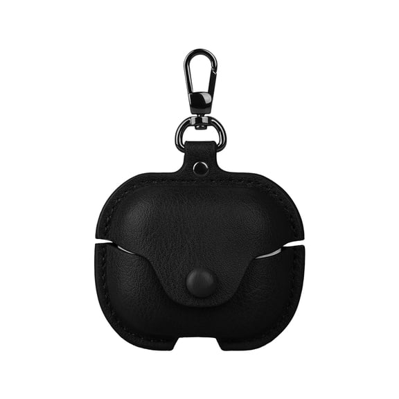 Allytechgroup for Samsung Galaxy Buds3 FE (2025) / Buds3 Pro (2024) / Buds 3 (2024) Case, Premium PU Leather Cover Anti-Scratch Dustproof Protective Case with Keychain for Women Men, Black