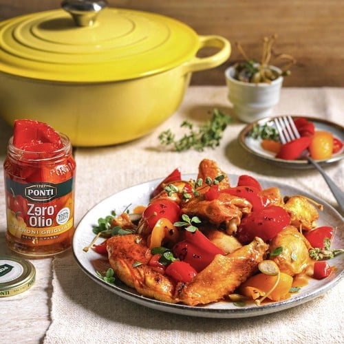 Ponti Zero Oil Grilled Peppers 290g, British Import (Pack of 3)