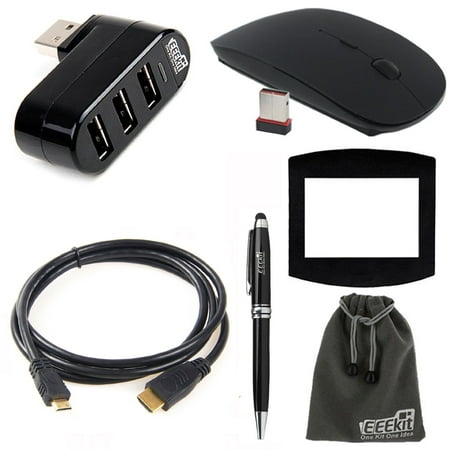 EEEKit 4in1 Kit for RCA Viking Pro 10.1/RCA 11 Maven Pro/RCA Cambio 11.6, 3 Port Hub + Wireless Mouse + Mini HDMI (Best Wireless Hdmi 2019)