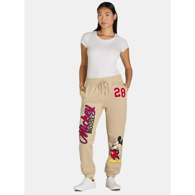 Mickey Mouse Women s Graphic Jogger Pants 29 Inseam Sizes XXS 2XL