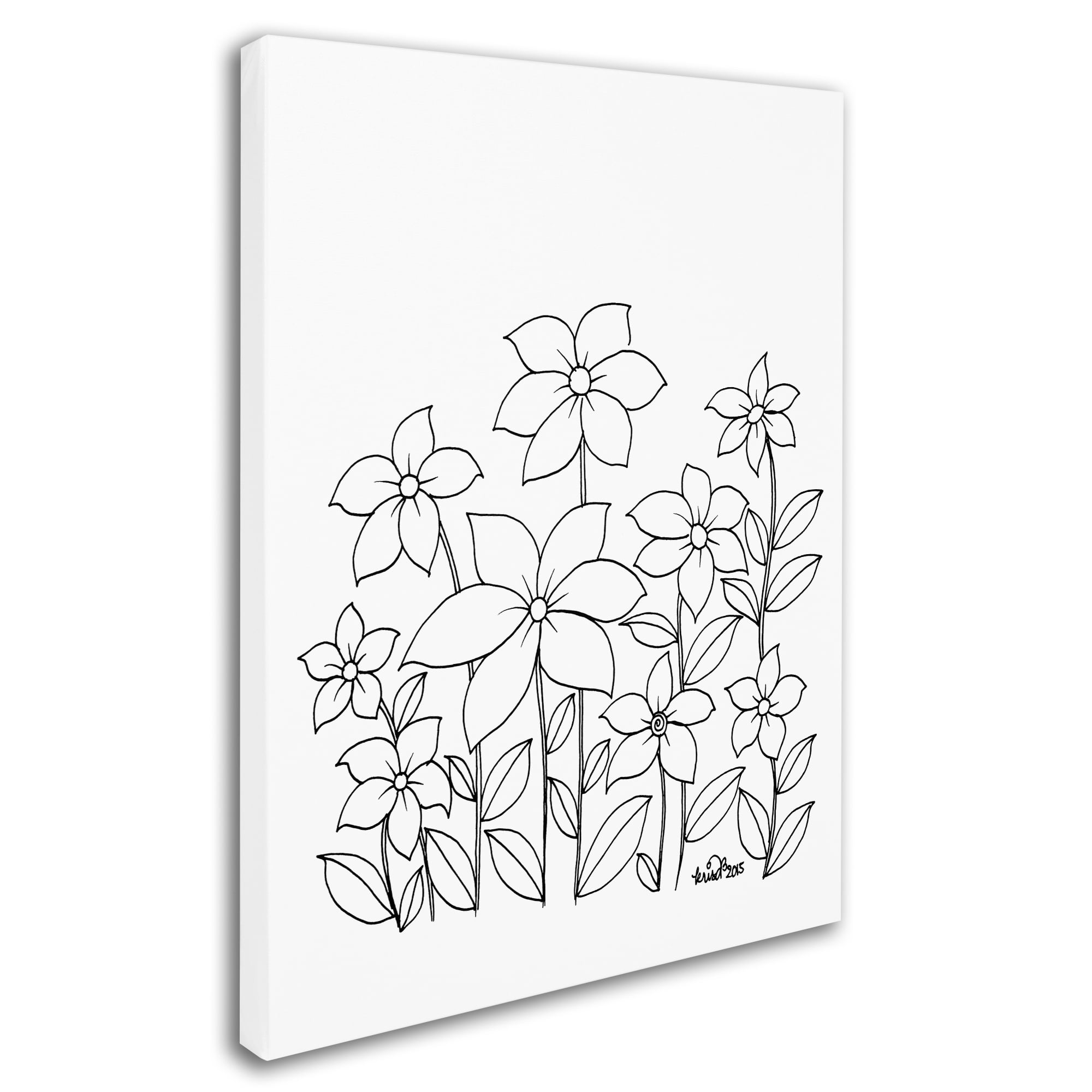KCDoodleArt 'Simple Flower Doodle 1' Canvas Art 18 x 24