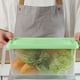 thumbnail image 1 of Utensilios de cocina, caja grande de plástico transparente para clasificar frutas y verduras en el refrigerador, organizador rectangular para cajones, contenedor para alimentos frescos., 1 of 7