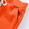 thumbnail image 4 of Cethrio Boys Cotton Shorts, Elastic Waist Casual Above the Knee Summer Athletic Shorts Orange Size 6, 4 of 5
