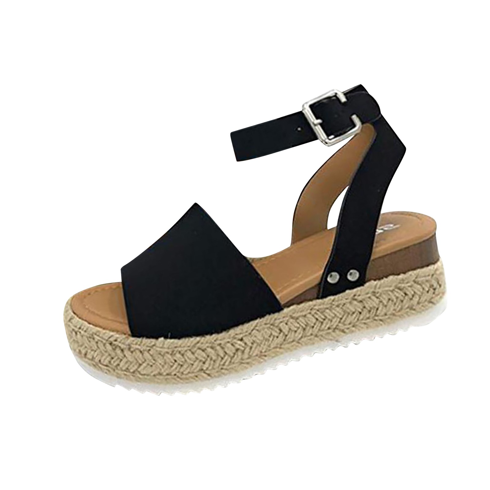 Azrian Woman Summer Sandals Open toe Casual Platform Wedge Shoes Casual Canvas Shoes - image 4 of 5