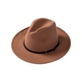 thumbnail image 1 of Huyghdfb Unisex Woolen Felt Panama Hats Wide Brim Solid Color Fedora Cowboy Hats, 1 of 8