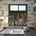thumbnail image 7 of Mushroom Kitchen Curtains 2 Panels UV Protected Tier Curtains, Half Window Curtains Kitchen Tiers for Guest Room Bathroom Sink Laundry Room Basement,24"x27", 7 of 7