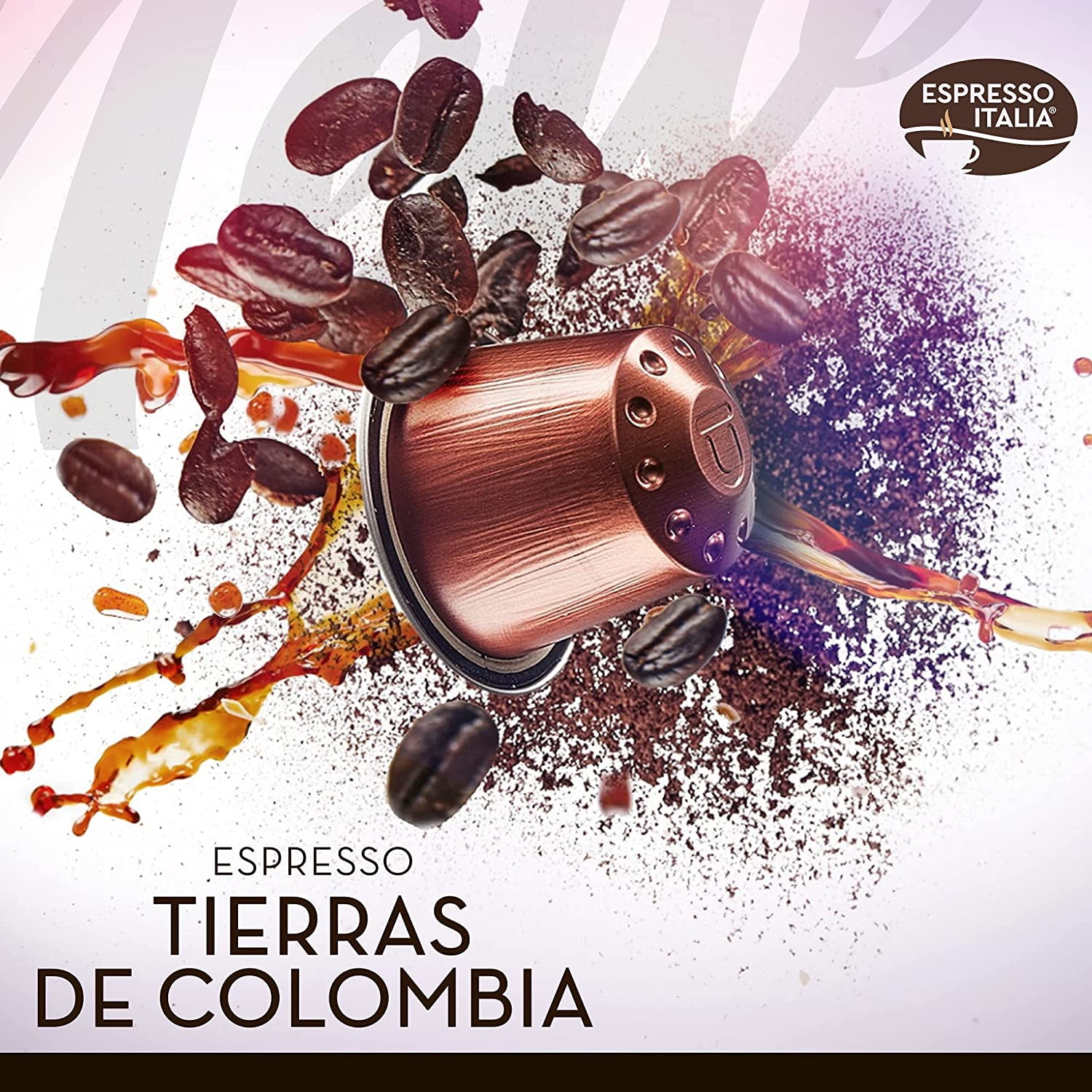 Espresso Italia Capsules, Tierras de Colombia, Aluminum, 100 Count