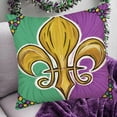 thumbnail image 5 of Mardi Gras Pillow Covers 16 x 16 Inch Set of 4 for Beads Please Masquerade Mask Fleur De Lis Happy Mardi Gras Holiday Decor Throw Pillows Decorative Cushion Cases Mardi Gras Decorations, 5 of 6